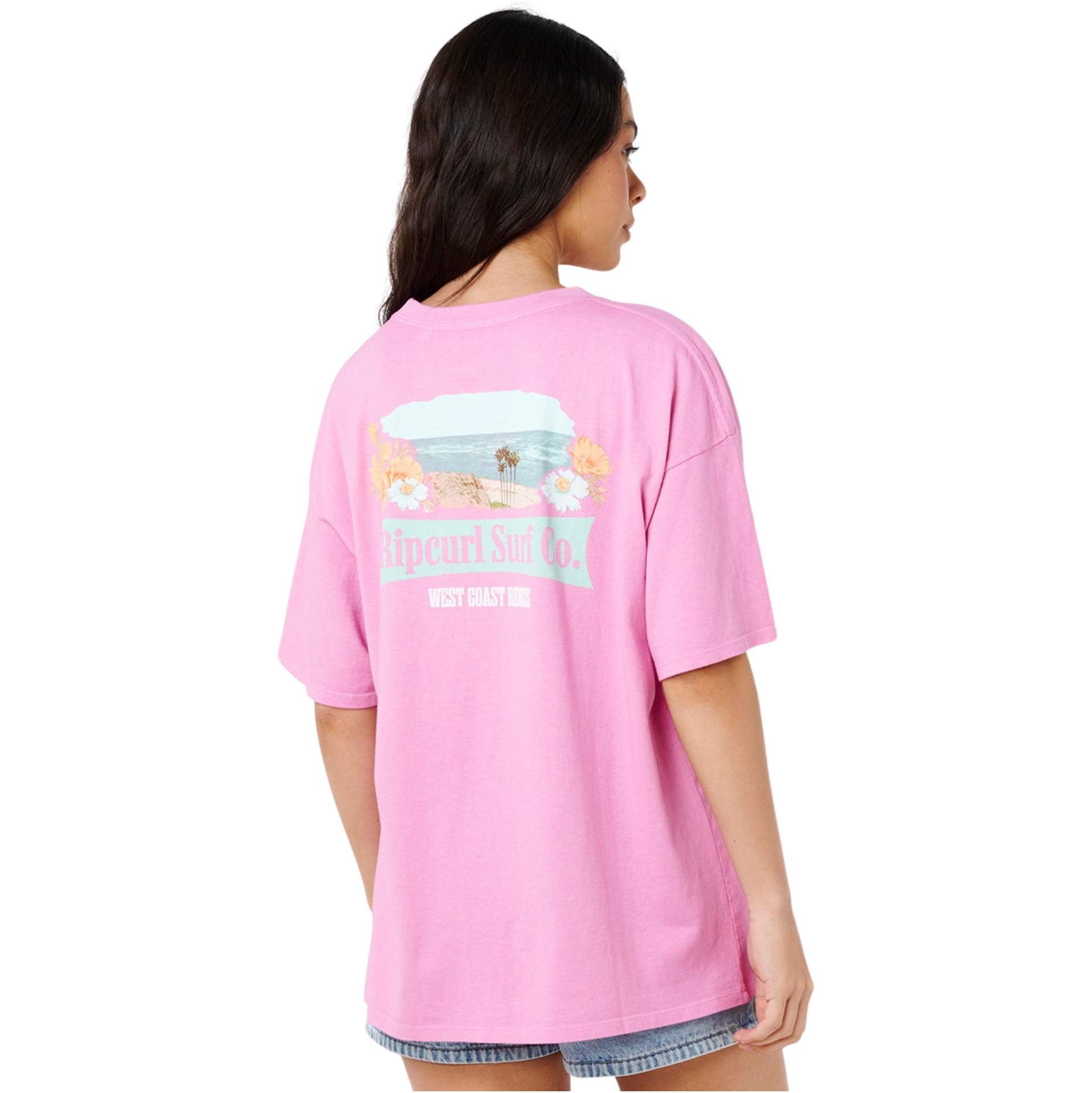 2026 Rip Curl Womens West Coast Heritage Tee 0OBWTE - Fuchsia
